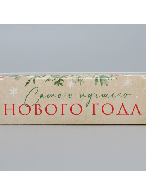Коробка складная новогодняя «Лучшего Нового года», 20×12×4 см
