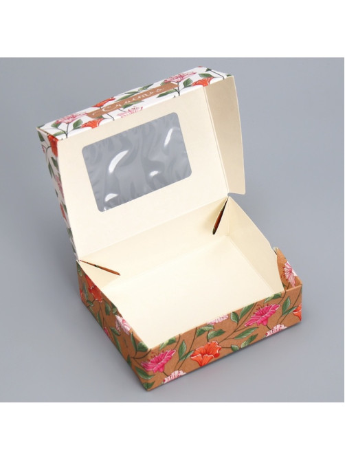 Кондитерская упаковка, коробка с ламинацией «Крафт», 10×8×3.5 см
