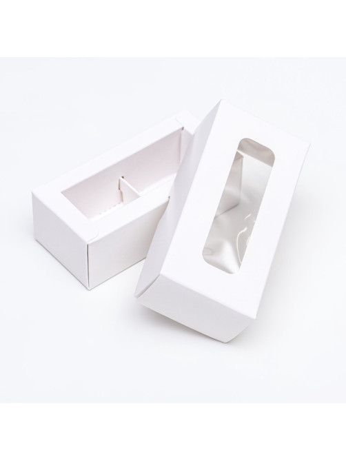 Коробка для 2 конфеты, белая, 10.5×5.5×3.5 см