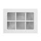 Коробка для 6 конфет с окном, белая, 13.7×9.85×3.85 см