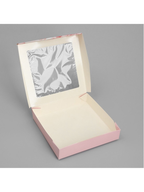 Кондитерская упаковка, коробка с ламинацией «Пионы», 20×20×4 см