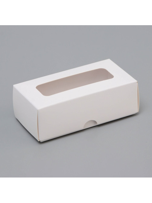 Коробка для 2 конфеты, белая, 10.5×5.5×3.5 см