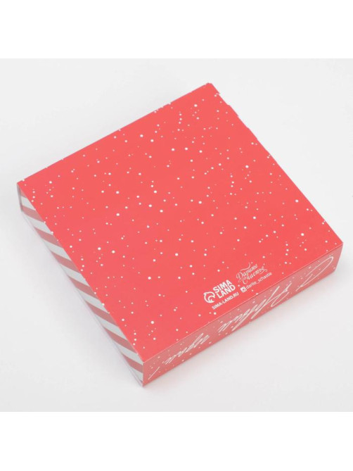 Коробка под 9 конфет новогодняя с ячейками «С Новым годом» 14.5×14.5×3.5 см
