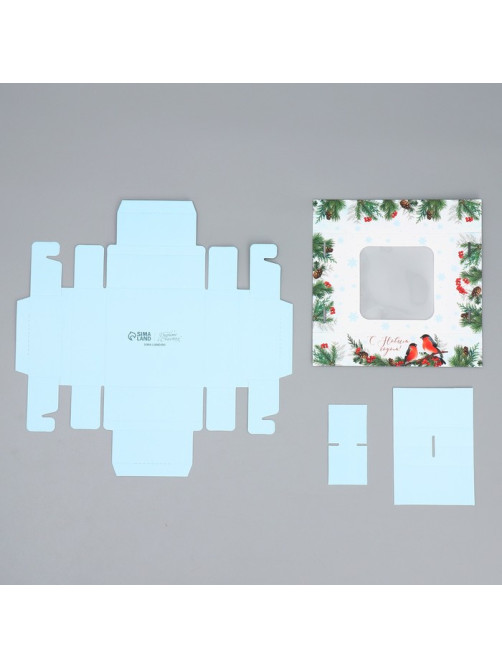Коробка под 4 конфеты «С Новым годом», 10.5×10.5×3.5 см