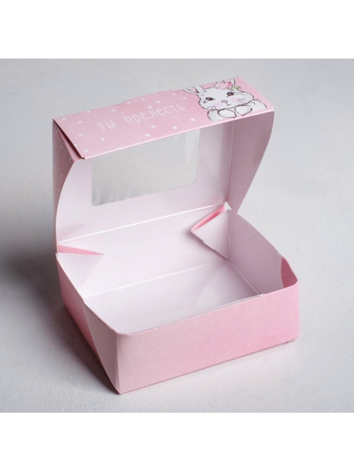 Кондитерская упаковка, коробка с ламинацией «Ты прелесть», 10×8×3.5 см