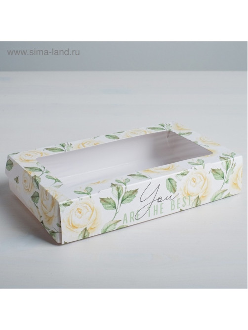 Кондитерская упаковка, коробка с ламинацией «Flowers», 20×12×4 см