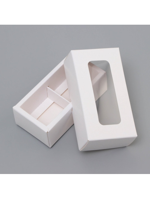 Коробка для 2 конфеты, белая, 10.5×5.5×3.5 см