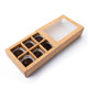 Коробка для 6 конфет с окном, крафт, 13.7×9.85×3.85 см