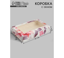 Кондитерская упаковка, коробка с ламинацией «Для тебя цветы», 20×12×4 см