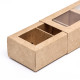 Коробка с обечайкой с окном «под 3 конфеты» 13×5×3.3 см, крафт