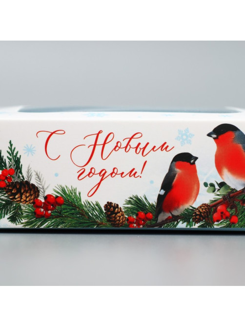 Коробка под 4 конфеты «С Новым годом», 10.5×10.5×3.5 см