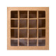 Коробка для 16 конфет, крафт 17.7×17.7×3.8 см