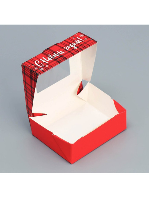 Коробка складная новогодняя «С Новым годом», 10×8×3.5 см