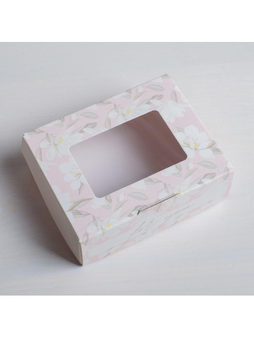 Кондитерская упаковка, коробка с ламинацией «For you», 10×8×3.5 см