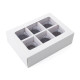 Коробка для 6 конфет с окном, белая, 13.7×9.85×3.85 см