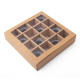 Коробка для 16 конфет, крафт 17.7×17.7×3.8 см