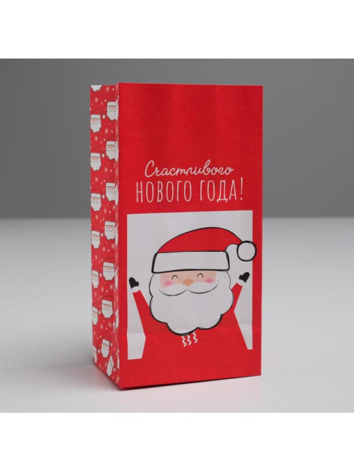 Пакет подарочный без ручек «Счастливого Нового Года!», 10×19×7 см