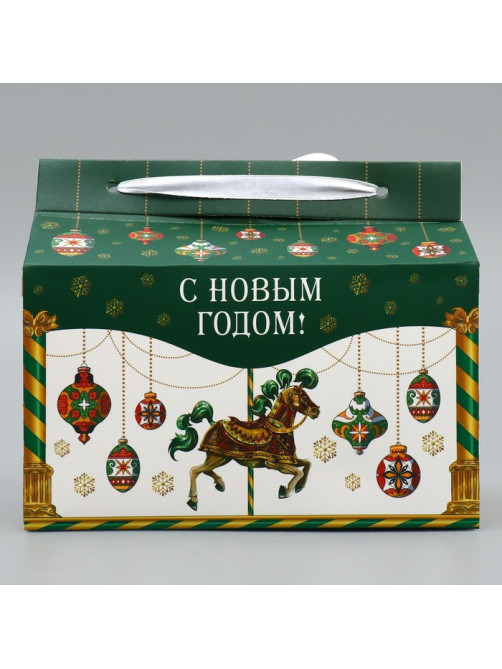 Коробка подарочная для сладостей «С Новым годом!», 10×18×14 см