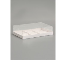 Коробка для муссовых пирожных 6 штук, 26×17×6 см, белый