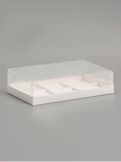 Коробка для муссовых пирожных 6 штук, 26×17×6 см, белый