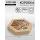 Коробка - менажница крафт, с окном, 6 ячеек, 23×4 см