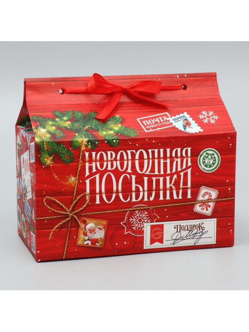 Коробка для сладостей «Новогодняя посылка», 10×18×14 см
