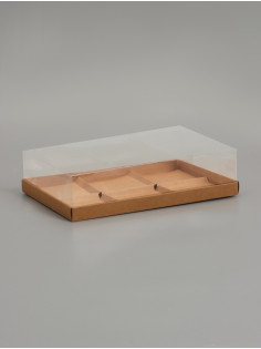 Коробка для муссовых пирожных 6 штук, 26×17×6 см, крафт