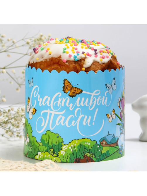 Форма ободок для кулича «Кролики» на пасху, 41.6×10 см