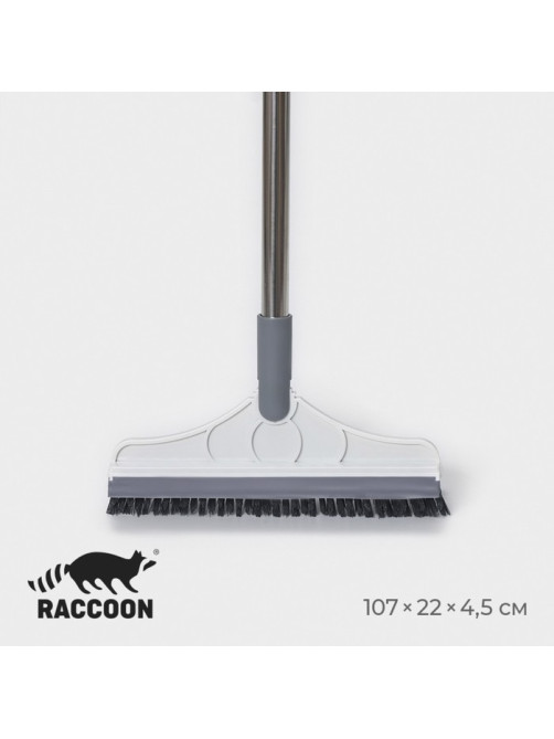 Щётка для пола и мытья труднодоступных мест, стыков, с водосгоном Raccoon, ворс углом, 3 см, 107×22×4.5 см