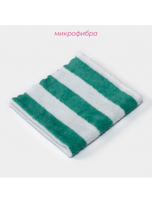 Салфетка для уборки Доляна «Полоски», микрофибра махровая, 30×30 см, МИКС