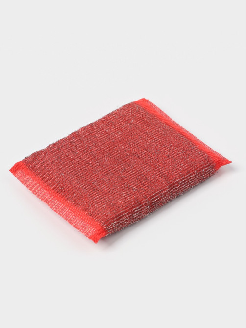 Губка для посуды Доляна, со стальной стружкой, 12×9×1.5 см, МИКС