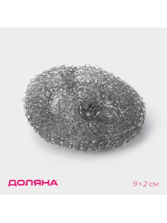 Губка для посуды Доляна, металлическая, 9×9×2 см