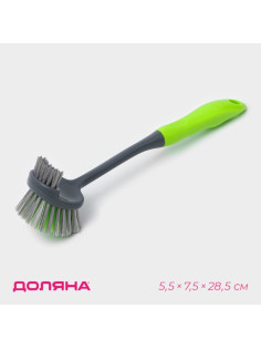 Щётка для посуды Доляна «Green day», двойная, 5.5×7.5×28.5 см