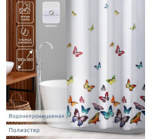 Штора для ванной Доляна «Бабочки», 180×180 см