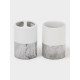 Аксессуары для ванной SAVANNA Stone gray, 4 предмета, дозатор для мыла 390 мл, 2 стакана, мыльница, белые