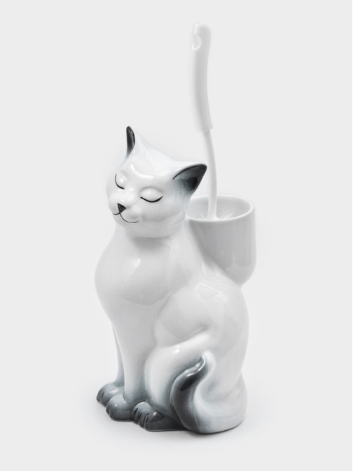 Подставка под ёрш «Кошка» с ёршиком, 20×18×37 см
