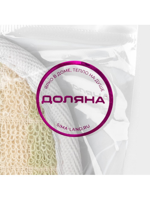Мочалка для тела натуральная Доляна, с резинкой, 11.5×8 см, МИКС