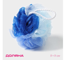 Мочалка для тела Доляна, 10×10×9 см, двухцветная, 40 г, МИКС