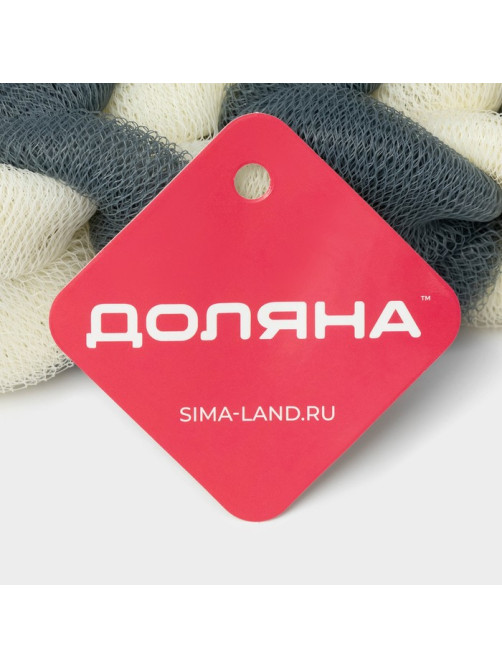 Мочалка для тела Доляна «Косичка», 32×5 см, 70 г, синяя