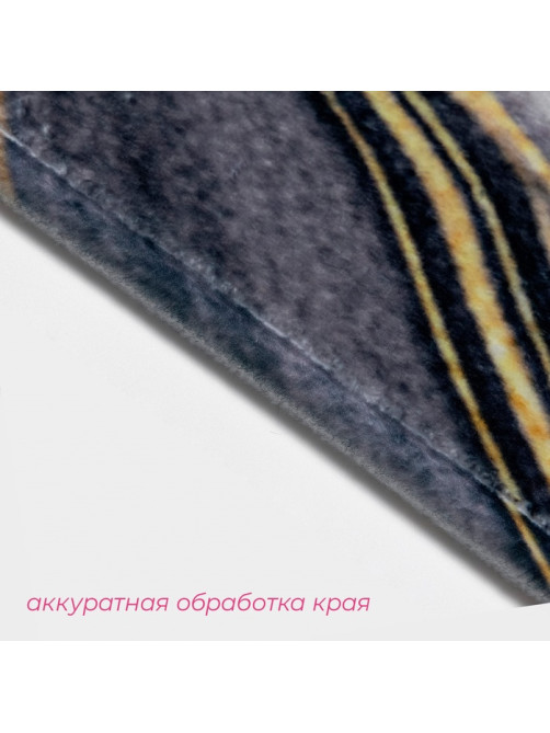 Коврик для ванной и туалета Доляна «Камень», 44×120 см, чёрный