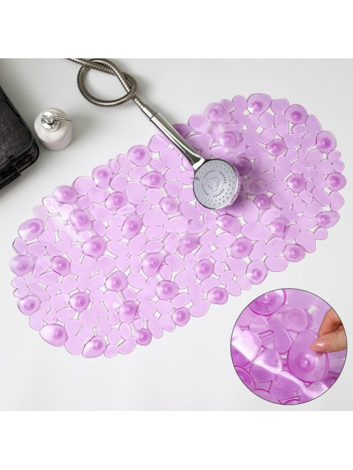 Коврик противоскользящий в ванну на присосках Доляна «Крупная галька», 35×65 см, цвет МИКС