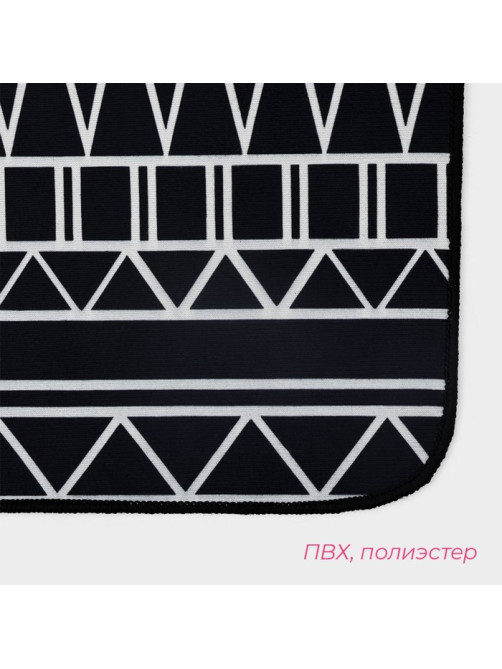 Коврики для ванной и туалета Доляна «Марокканский», 2 шт., 50×80, 40×50 см, чёрно-белые