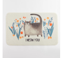 Коврик для ванной Этель I meow you, 80×50 см, велюр