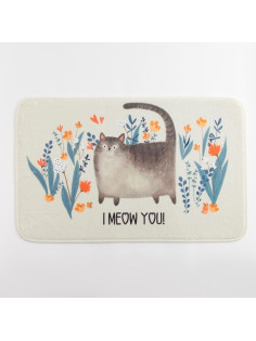 Коврик для ванной Этель I meow you, 80×50 см, велюр
