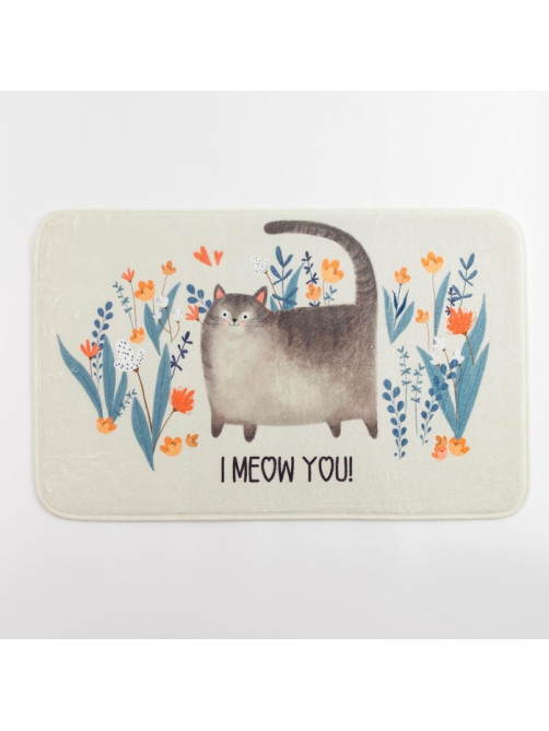 Коврик для ванной Этель I meow you, 80×50 см, велюр