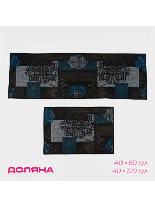 Коврики для дома Доляна «Цвета», 2 шт., 40×60 см, 40×120 см