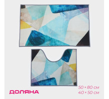Коврики для ванной и туалета Доляна «Эмоции», 2 шт., 50×80 см, 50×40 см