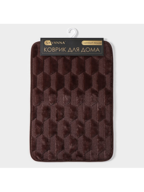 Коврик для ванной и туалета SAVANNA «Стоун», 40×60 см, коричневый