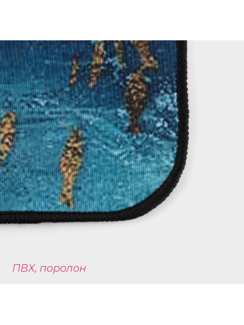 Коврики для ванной и туалета Доляна «Рыбки», 3 шт., 50×80 см, 50×40 см, 40×43 см