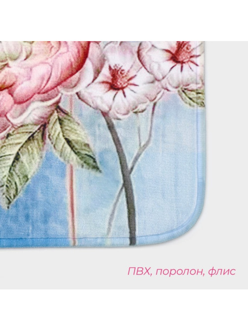 Коврики для ванной и туалета Доляна «Весна», 2 шт., 40×45 см, 45×75 см